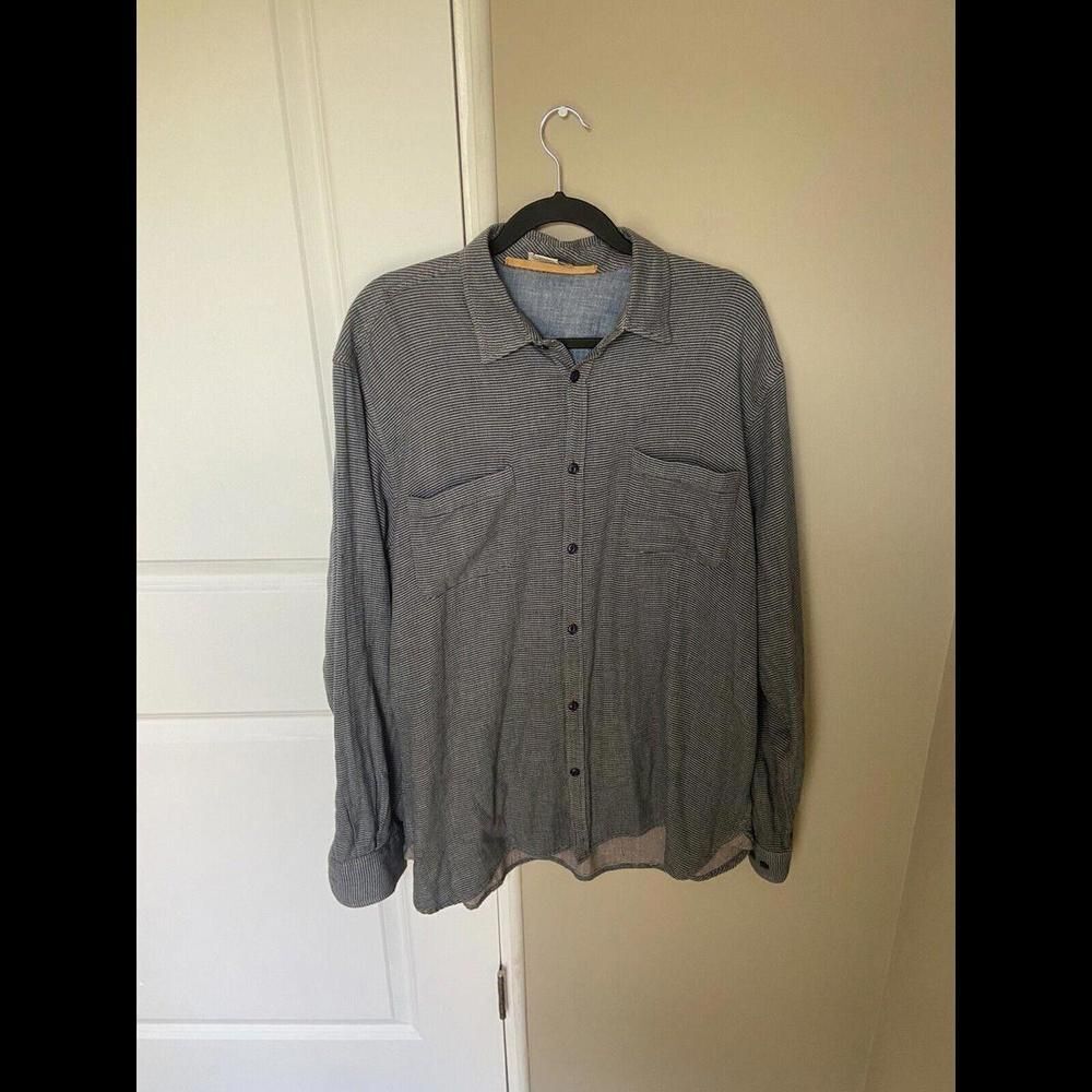 Carbon 2 Cobalt Men's Medium Long Sleeve Button Down Shirt Checkered Print XL